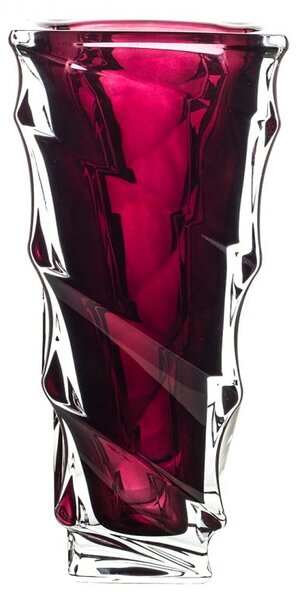 KŘISTÁLOVÁ VÁZA BOHEMIA CASABLANCE BURGUNDY 305MM