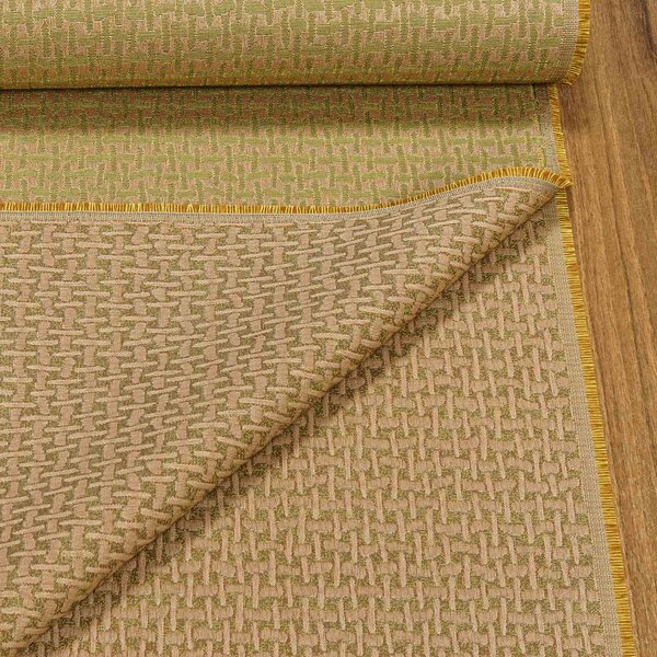 Mantis potahová látka PL5, béžovo-zelené čárky, š.140cm (látka v metráži)