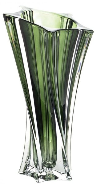 KŘISTÁLOVÁ VÁZA BOHEMIA YOKO GREEN 330MM BS