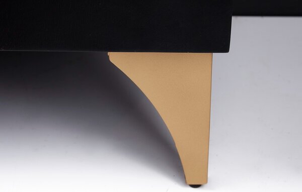 Designová komoda Venetia 177 cm černo-zlatá