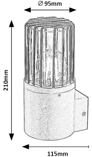Rabalux 77083 - Venkovní nástěnné svítidlo HAREN 1xE27/60W/230V IP54 černá