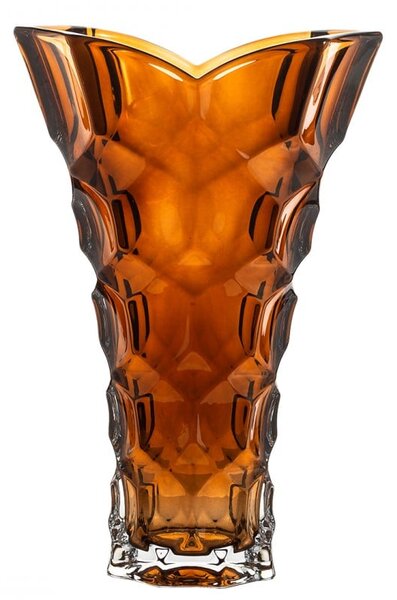 KŘISTÁLOVÁ VÁZA BOHEMIA HONEY COMB SMOKEY 355MM
