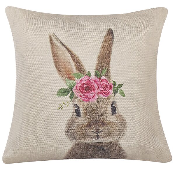 Sada 2 dekorativních polštářů TULIPA 45 x 45 cm Taupe