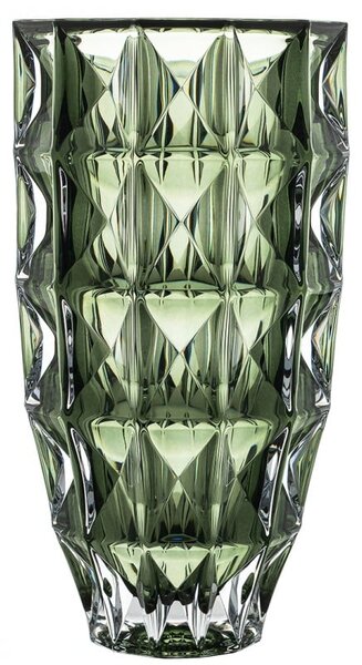 KŘISTÁLOVÁ VÁZA BOHEMIA DIAMOND SMOKEY GREEN 280 MM