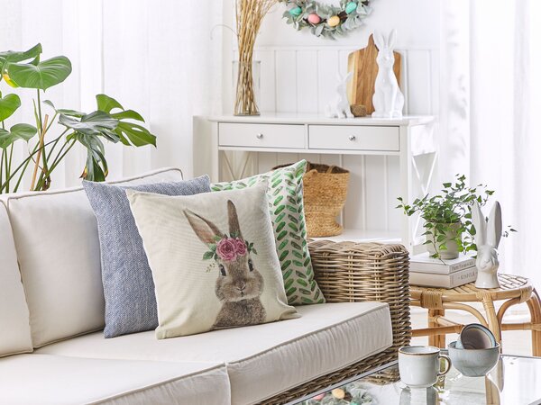 Sada 2 dekorativních polštářů TULIPA 45 x 45 cm Taupe