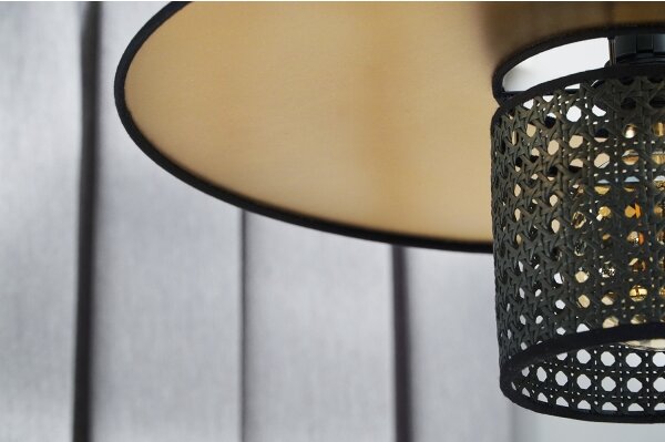 Duolla - Přisazený lustr TOKYO RATTAN 1xE27/15W/230V pr. 50 cm zlatá/černá