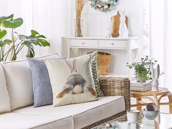 Sada 2 dekorativních polštářů BUXUS 45 x 45 cm Taupe