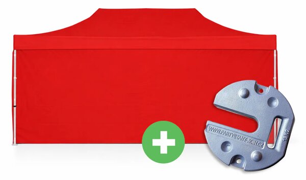 Nůžkový stan 3x6m ALU PREMIUM SET - plné bočnice + závaží barva Černá