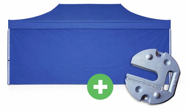 Nůžkový stan 3x6m ALU PREMIUM SET - plné bočnice + závaží barva Černá