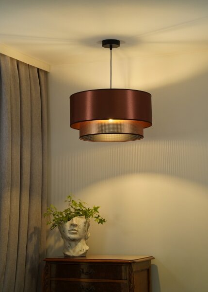 Duolla - Lustr na lanku COPPER SHINY 1xE27/15W/230V pr. 45 cm měděná