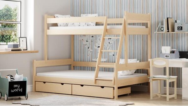 Postýlky a postele - Patrová dětská postel - 90/120x200 cm Bez bariéry Bez šuplíku Bílá