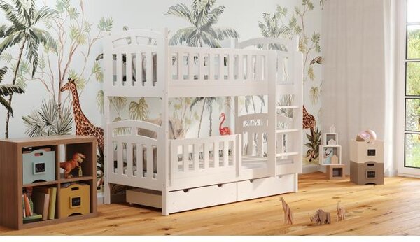 Postýlky a postele - Patrová dětská postel - 160x80 cm Bez šuplíku Bílá