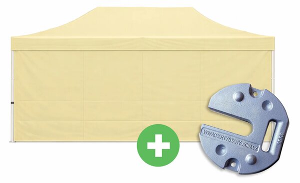 Nůžkový stan 3x6m ALU PREMIUM SET - plné bočnice + závaží barva Černá