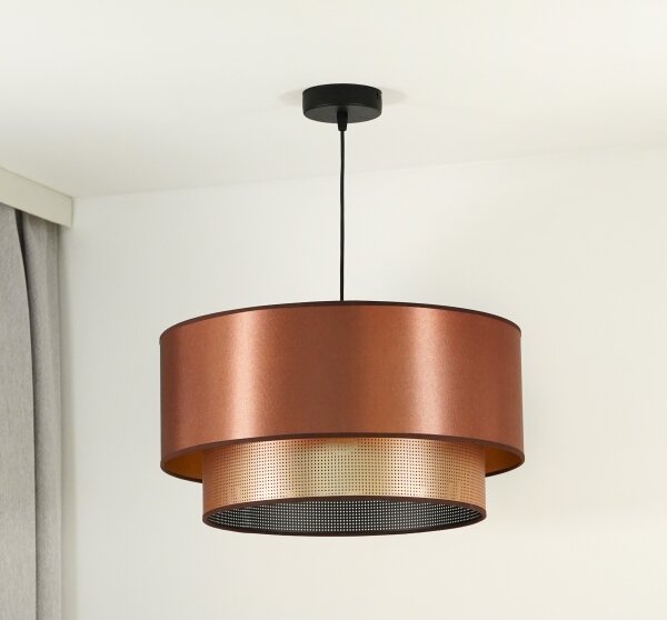 Duolla - Lustr na lanku COPPER SHINY 1xE27/15W/230V pr. 45 cm měděná