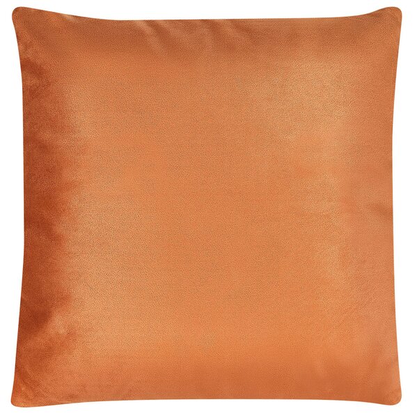 Sada 2 dekorativních polštářů CEROPEGIA Umělý samet 45 x 45 cm Oranžová Geometrický vzor