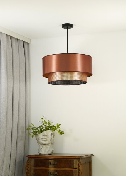 Duolla - Lustr na lanku COPPER SHINY 1xE27/15W/230V pr. 45 cm měděná