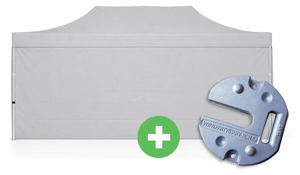 Nůžkový stan 3x6m ALU PREMIUM SET - plné bočnice + závaží barva Černá