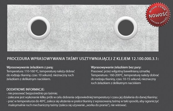 MAGAM Záclonová nažehlovací / zpevňovací páska, 12.100.000.3.1, transparentní, šířka 10cm (v metráži)