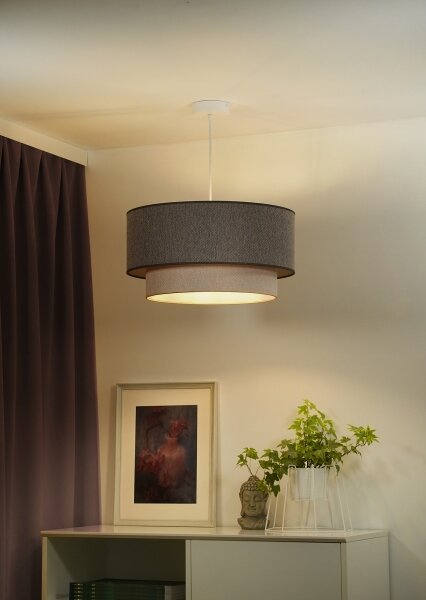 Duolla- Lustr na lanku BOHO ECO RECYCLING 1xE27/15W/230V pr. 45 cm hnědá/krémová