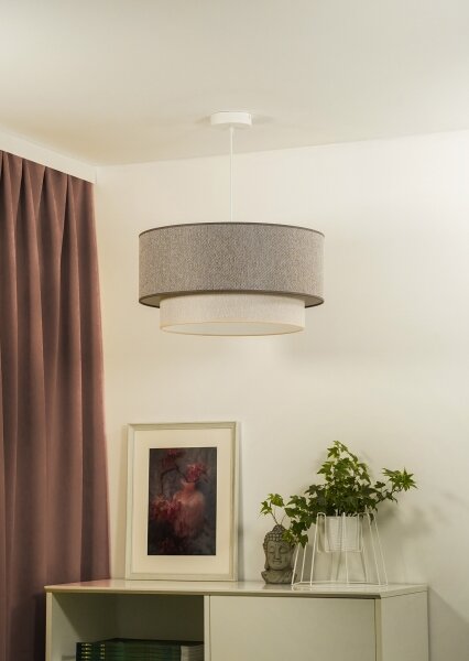 Duolla- Lustr na lanku BOHO ECO RECYCLING 1xE27/15W/230V pr. 45 cm hnědá/krémová