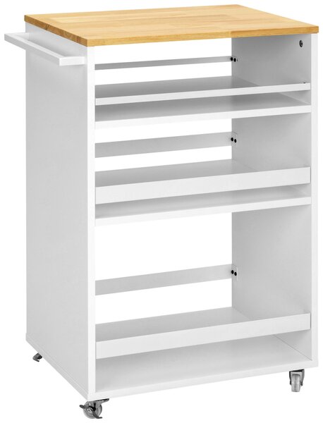 SERVÍROVACÍ VOZÍK, přírodní barvy, bílá, 50/78/38 cm MID.YOU - Barové vozíky, Online Only