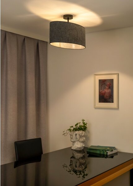 Duolla - Přisazený lustr OVAL 1xE27/15W/230V šedá