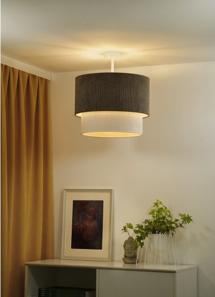Duolla - Přisazený lustr CORDUROY 1xE27/15W/230V pr. 40 cm hnědá/krémová