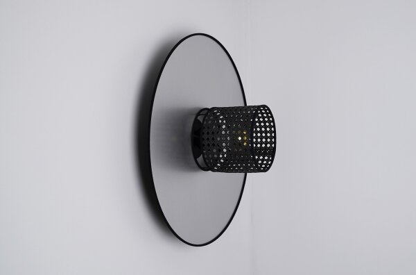 Duolla - Nástěnné svítidlo TOKYO RATTAN 1xE27/15W/230V pr. 50 cm stříbrná/černá