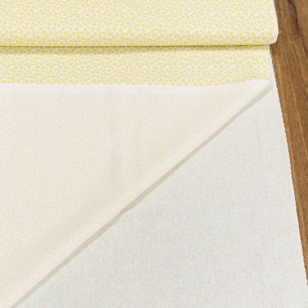 Bavlněné plátno TREND SUN 8 AMARELO, žluté kytičky na bílé š.150cm (látka v metráži