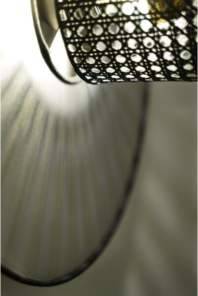 Duolla - Nástěnné svítidlo TOKYO RATTAN 1xE27/15W/230V pr. 50 cm stříbrná/černá