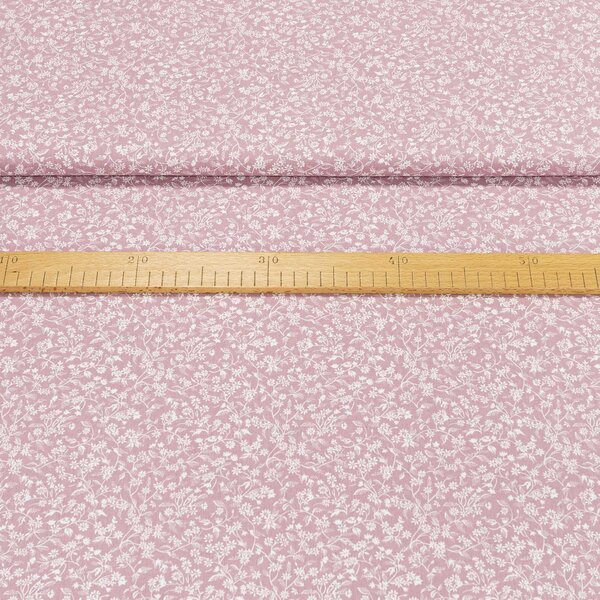 Bavlněné plátno N 170, drobný bílý kvítek na starorůžové š.150cm (látka v metráži)