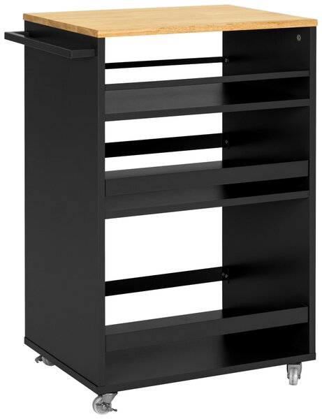 SERVÍROVACÍ VOZÍK, přírodní barvy, černá, 50/38/78 cm MID.YOU - Barové vozíky, Online Only