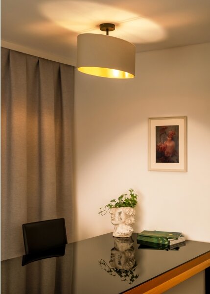 Duolla - Přisazený lustr OVAL VEGAN 1xE27/15W/230V krémová