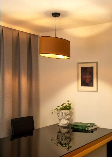 Duolla - Lustr na lanku OVAL VEGAN 1xE27/15W/230V hnědá