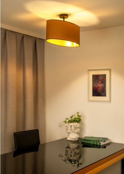 Duolla - Přisazený lustr OVAL VEGAN 1xE27/15W/230V hnědá