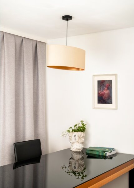 Duolla - Lustr na lanku OVAL VEGAN 1xE27/15W/230V krémová