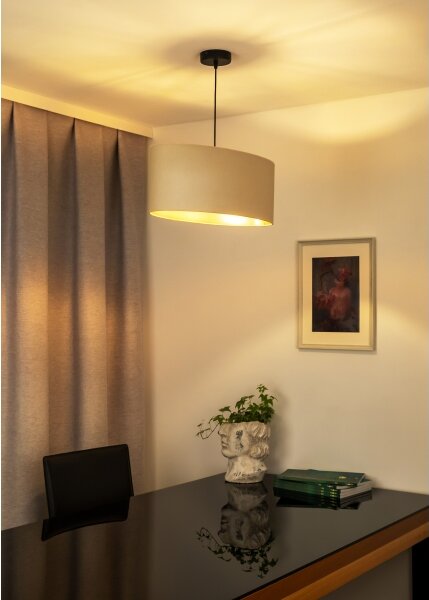 Duolla - Lustr na lanku OVAL VEGAN 1xE27/15W/230V krémová