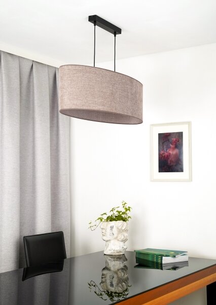Duolla - Lustr na lanku OVAL 2xE27/15W/230V hnědá