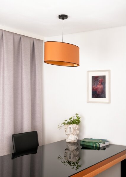 Duolla - Lustr na lanku OVAL VEGAN 1xE27/15W/230V hnědá