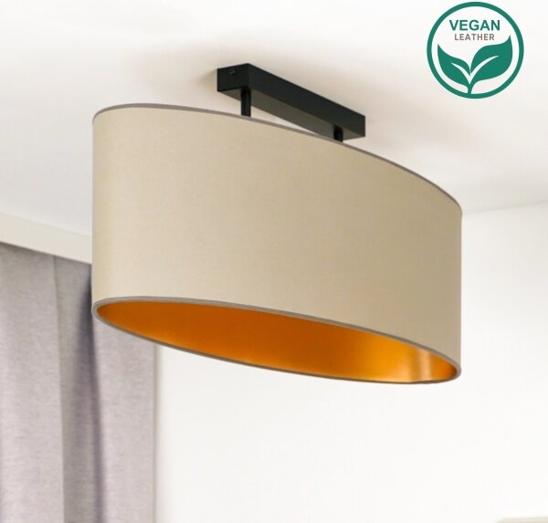 Duolla - Přisazený lustr OVAL VEGAN 2xE27/15W/230V béžová
