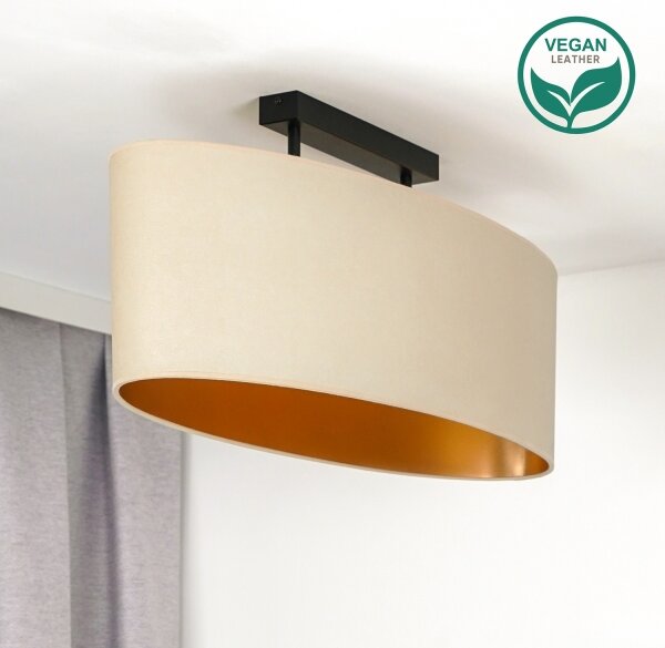 Duolla - Přisazený lustr OVAL VEGAN 2xE27/15W/230V krémová
