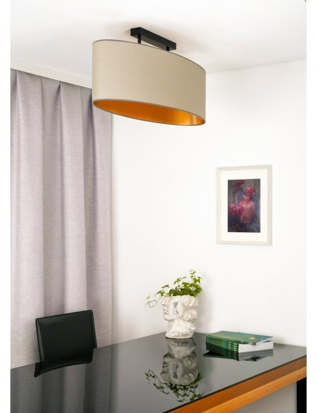 Duolla - Přisazený lustr OVAL VEGAN 2xE27/15W/230V béžová