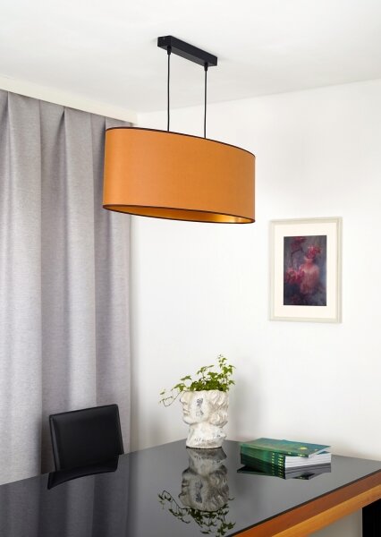 Duolla - Lustr na lanku OVAL VEGAN 2xE27/15W/230V hnědá