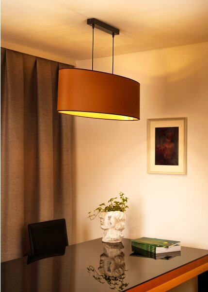 Duolla - Lustr na lanku OVAL VEGAN 2xE27/15W/230V hnědá
