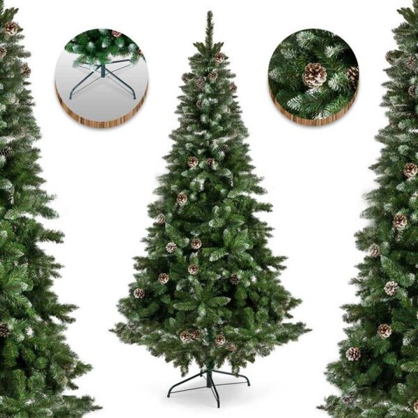 Vánoční stromky - Umělý vánoční stromek na stojanu se šiškami - 210 cm