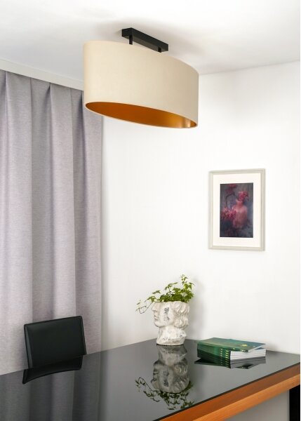 Duolla - Přisazený lustr OVAL VEGAN 2xE27/15W/230V krémová