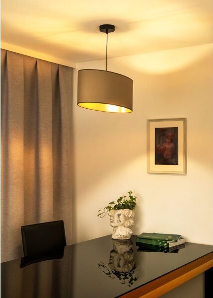 Duolla - Lustr na lanku OVAL VEGAN 1xE27/15W/230V béžová