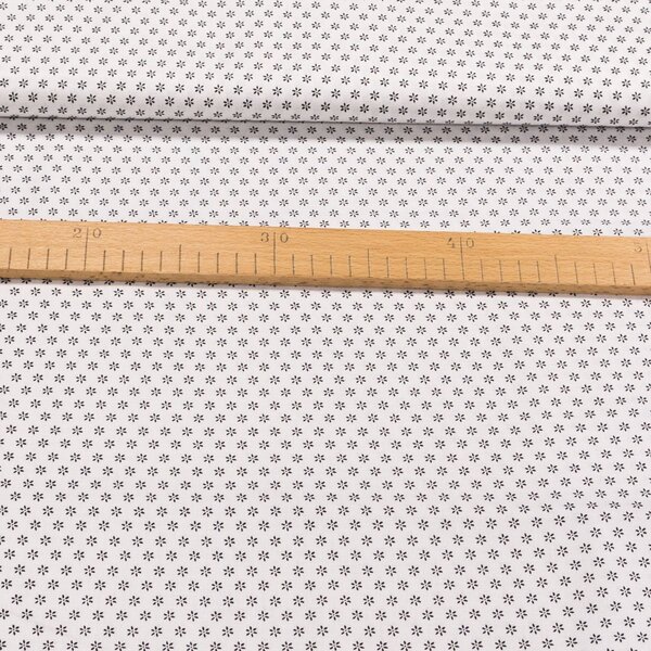 Bavlněné plátno 2676/101741/106 černý kvítek na bílé, š.140cm (látka v metráži)