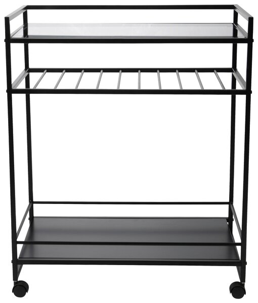 SERVÍROVACÍ VOZÍK, černá, 70/37/86 cm - Barové vozíky, Online Only