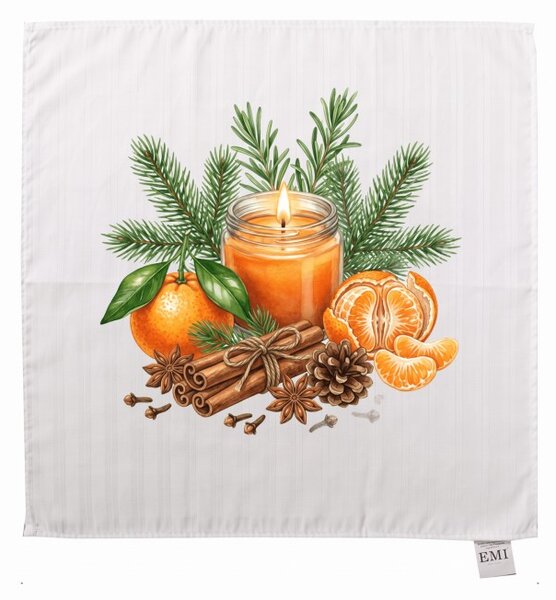 Damaškový ubrus Winter Mandarin 40x40 cm EMI